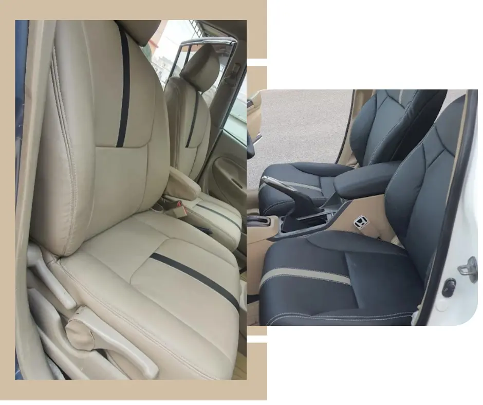 leather seat covers in a car, car seat covers,black car seat covers, beige car seat covers,